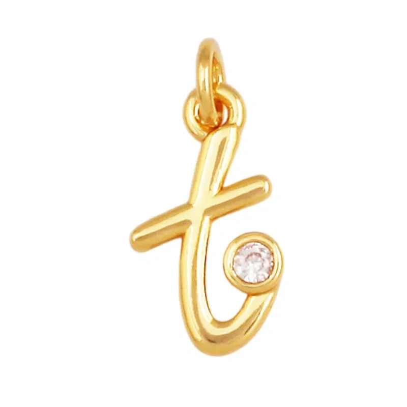 Cute Mini Alphabet Charm Initial Name Letter Pendant,Simple Zircon Necklace Bracelet DIY Jewelry Making Accessories R47