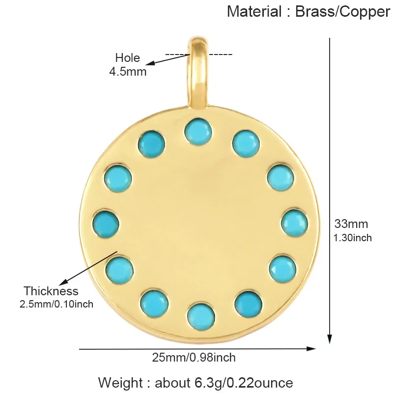 Trendy Turquoise Zircon Charm Moon Star Heart Key Evil Eye Pendant,Accessories For Necklace Making Jewelry Findings T17