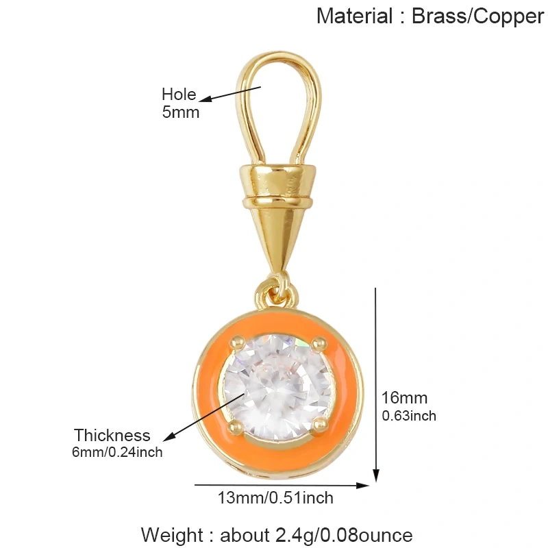 Trendy Rainbow Enamel Heart Marquise Teardrop Round CZ Pendant Charms,Necklace Bracelet Earring Jewelry Making Supplies J06 M13
