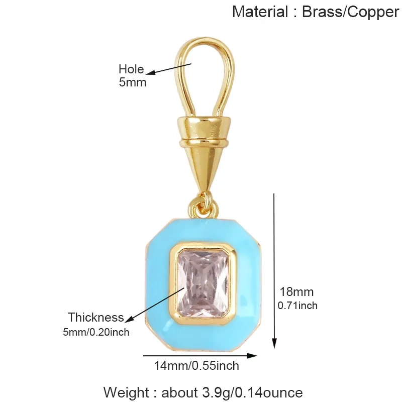 Colorful Enamel Charms Heart Water Drop Geometric Small Pendants Minimalist DIY Necklace Bracelet Jewelry Making Accessories J06
