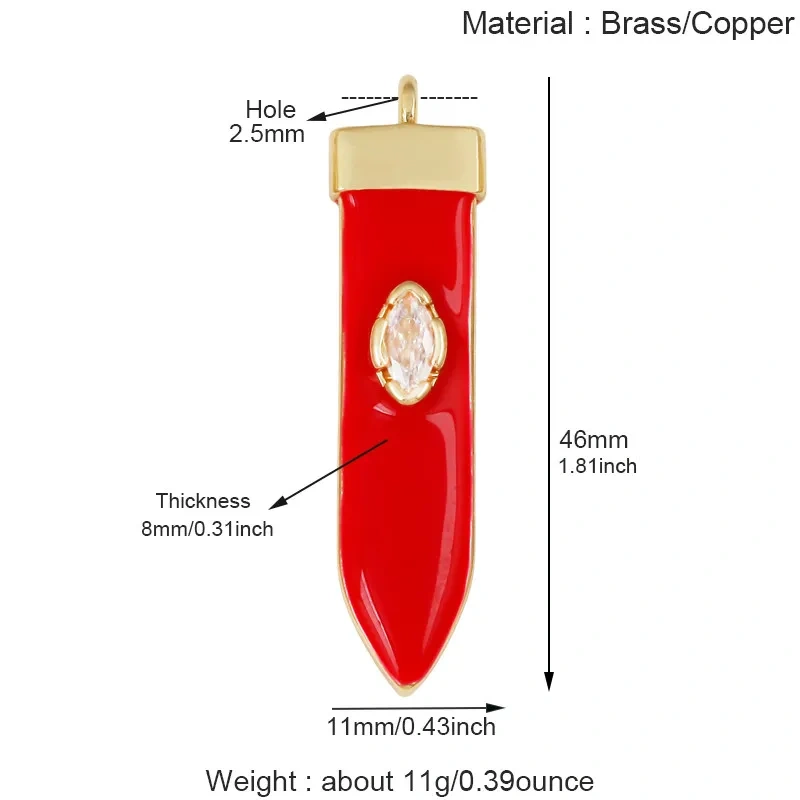 Luxury Zircon Cone Spike Teardrop Charm Pendant,DIY Necklace Bracelet Earring Jewelry Handmade Making Accessories Supplies H43