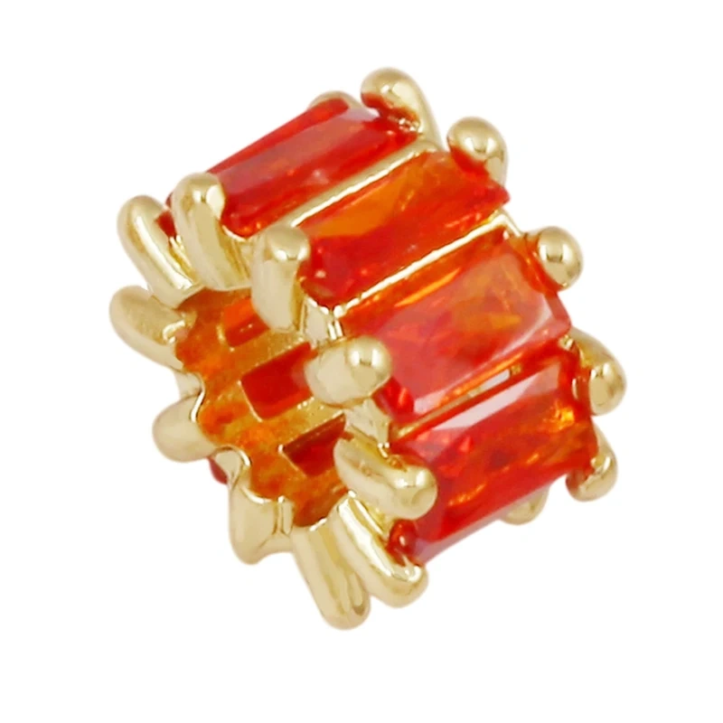 Baguette Cut Cage Style Pave Set Round Beads,Styling Spacer Beads For Paracord Bracelet Jewelry Making Accessories J32