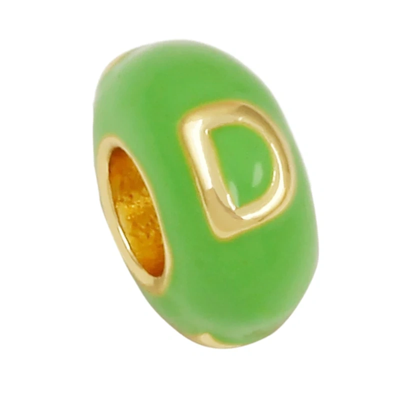 Trendy Large Hole Copper Letter Spacer Beads,Color Enamel Oil Drip Charms Bracelet Necklace Craft Making Jewelry Accessories R99