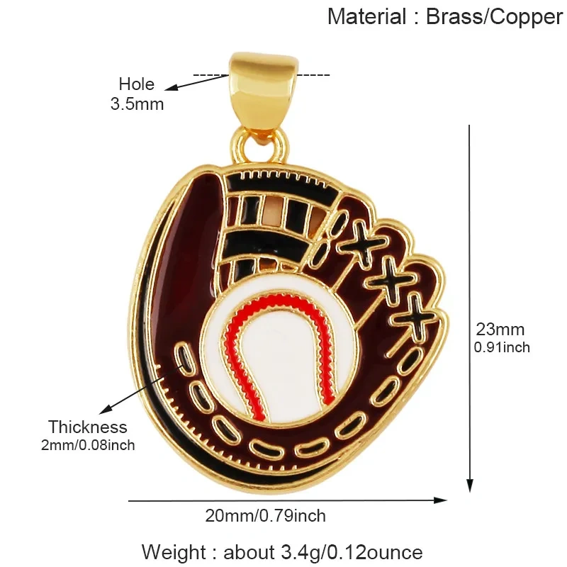 Football Baseball Rugby Boxing Glove Sports Enamel Charm Pendant,Necklace Bracelet Craft Jewelry Findings Supply R62