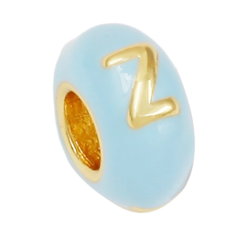 Trendy Large Hole Copper Letter Spacer Beads,Color Enamel Oil Drip Charms Bracelet Necklace Craft Making Jewelry Accessories R99