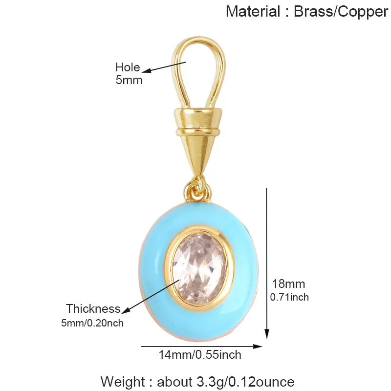 Colorful Enamel Charms Heart Water Drop Geometric Small Pendants Minimalist DIY Necklace Bracelet Jewelry Making Accessories J06