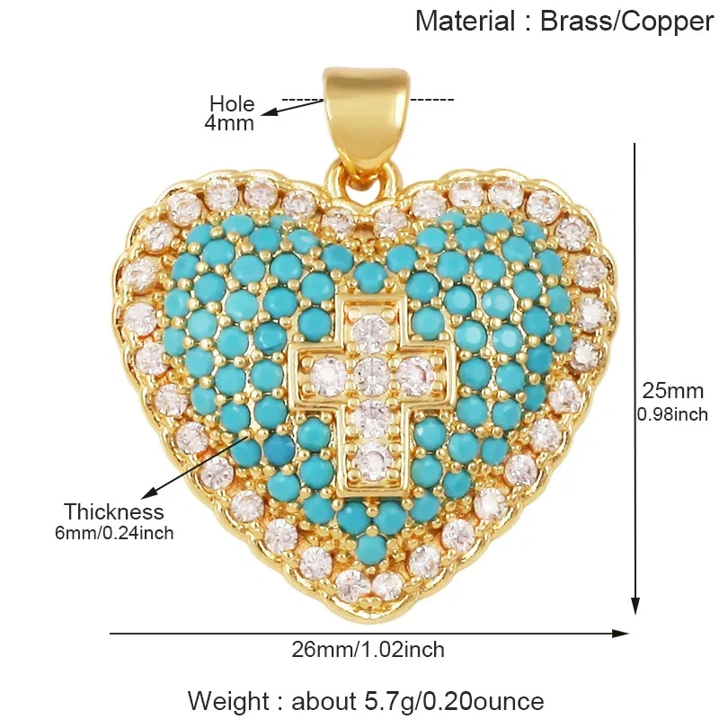 Religious style Trendy Star Moon Cross Pendant Cubic Zirconia Charms,DIY Necklace Bracelet Jewelry Making Accessories Supply T17