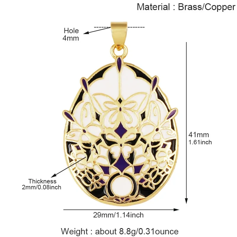 Light Luxury Bohemian Enamel Charms Real 18K Gold Plated,DIY Jewelry Findings for Bracelet Necklace Making Pendant Supply J33