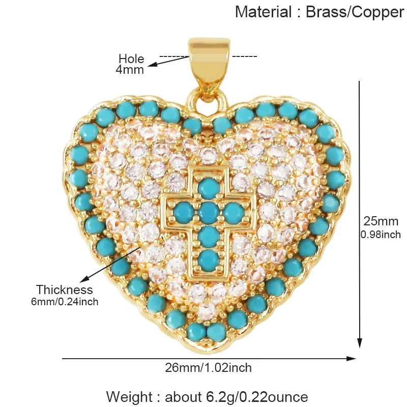 Religious style Trendy Star Moon Cross Pendant Cubic Zirconia Charms,DIY Necklace Bracelet Jewelry Making Accessories Supply T17