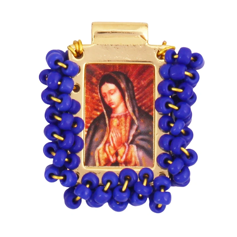 Bohemian Style Colourful Seed Glass Beads Charm Pendant,Fashion Religious Jesus Virgin Mary Jewelry Necklace Bracelet Supply K99