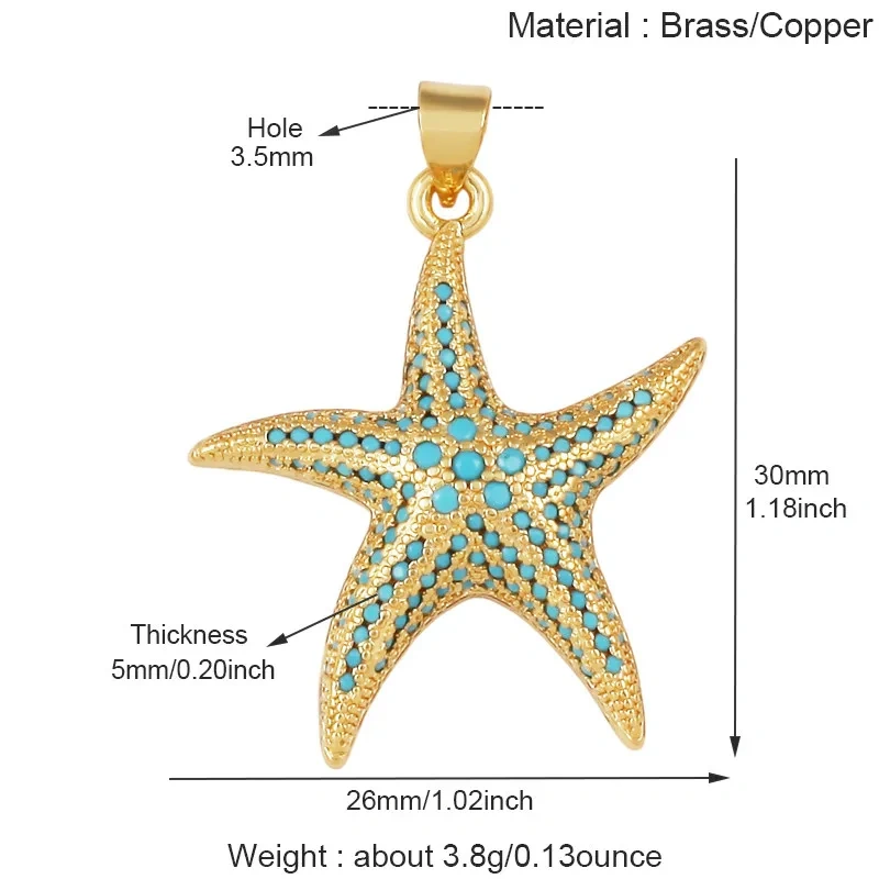 Trendy Heart Eye Star Flower Seaweed Pendant Charms,Turquoise Zircon DIY Jewelry Accessories For Necklace Bracelet Supplies T17
