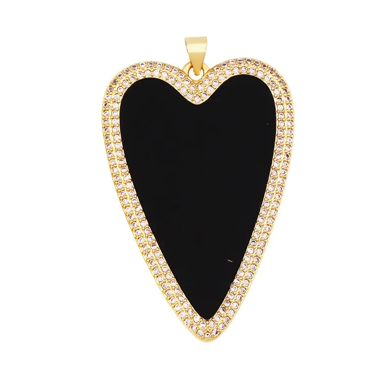 Luxury Heart Teardrop Geometric Large Charm Pendants,Natural Mother Pearl Jewelry Findings Necklace Bracelet Making Supply M23