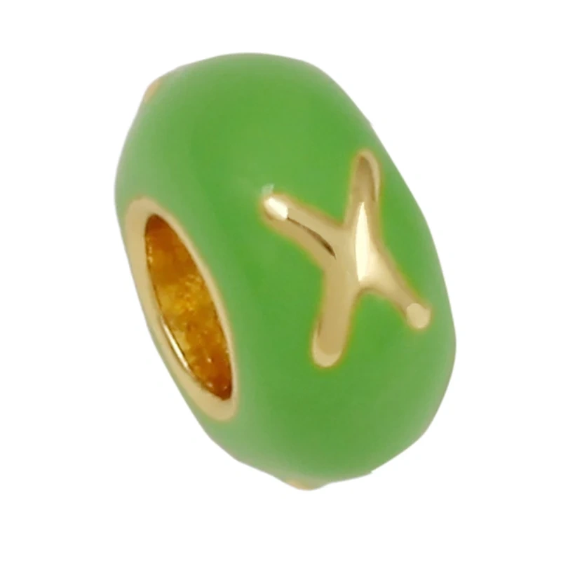 Trendy Large Hole Copper Letter Spacer Beads,Color Enamel Oil Drip Charms Bracelet Necklace Craft Making Jewelry Accessories R99