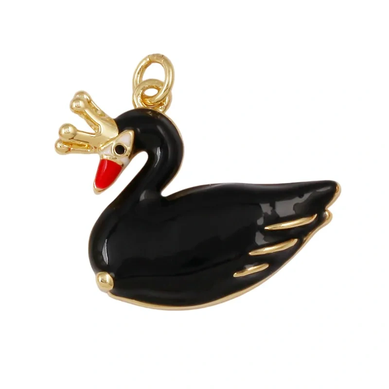 Cute Animal Colorful Swan Butterfly Dragonfly Flamingo Hen Ladybug Bee Enamel Charm Pendant,Necklace Bracelet Jewelry Supply K01