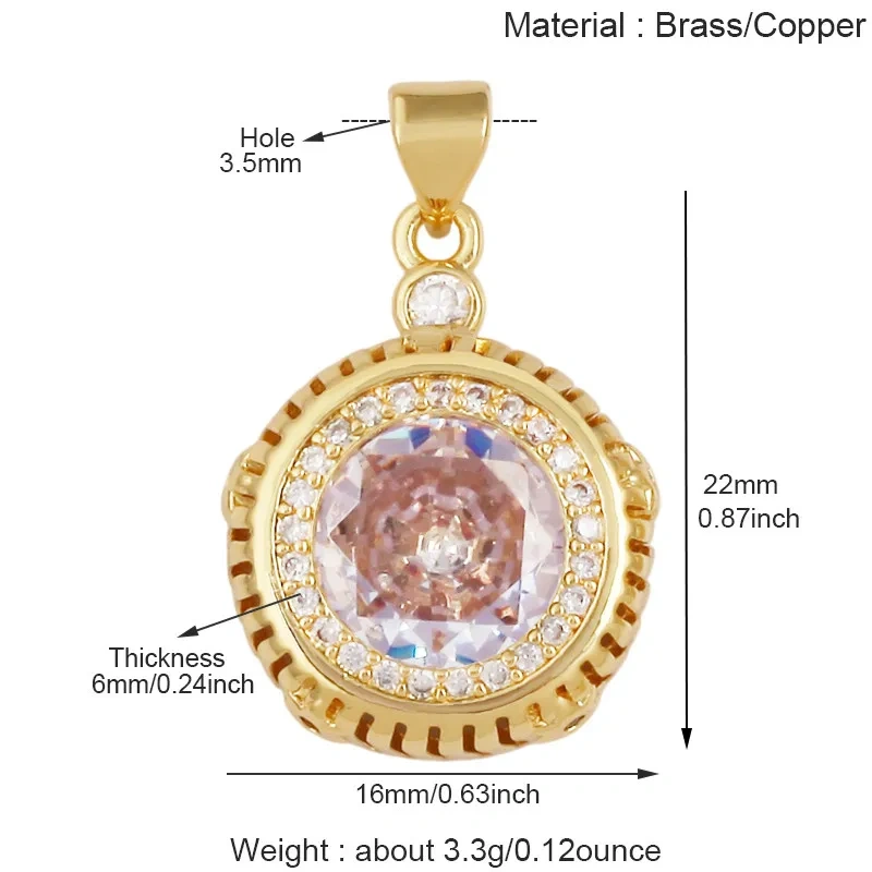 Colorful Zircon Charms Water Drop Oval Square Heart Shape Pendants,DIY Jewelry Making For Choker Necklace Clavicle Chain L91
