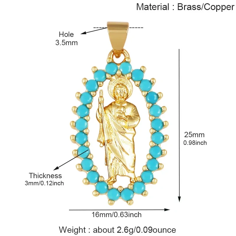 Religious style Trendy Star Moon Cross Pendant Cubic Zirconia Charms,DIY Necklace Bracelet Jewelry Making Accessories Supply T17