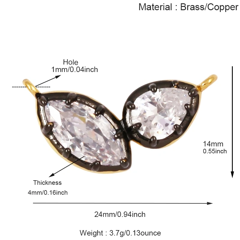Colorful Zircon Charms Water Drop Oval Square Heart Shape Pendants,DIY Jewelry Making For Choker Necklace Clavicle Chain L91