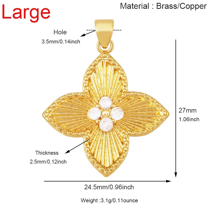 Flower Sunflower Four Leaf Clover Rose Flower Pendant Charms,DIY Jewelry Making Accessories For Necklace Bracelet Earrings R32