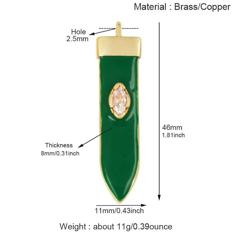 Luxury Zircon Cone Spike Teardrop Charm Pendant,DIY Necklace Bracelet Earring Jewelry Handmade Making Accessories Supplies H43