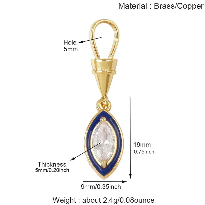 Trendy Rainbow Enamel Heart Marquise Teardrop Round CZ Pendant Charms,Necklace Bracelet Earring Jewelry Making Supplies J06 M13