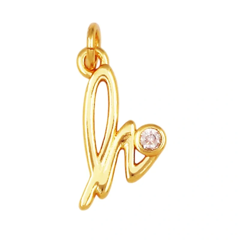 4pcs/Lot Cute Mini Alphabet Charm Initial Name Letter Pendant,Simple Zircon Necklace Bracelet DIY Jewelry Making Accessories R47