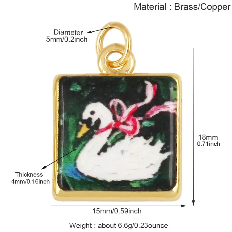 Colorful Brass Animal Charms,Bird Butterfly Swan Ladybug Leopard Horse Flower Heart Pendant Necklace Jewelry Supply R08