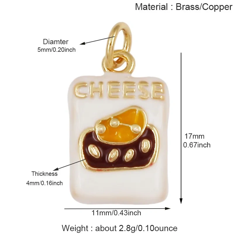 Cute Enamel Candy Charms Ice Cream Chocolate Pizza Milk Bottle Pendants,Necklace Bracelet Making DIY Craft Supplies J04