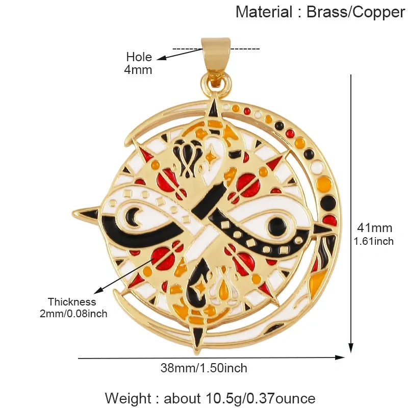 Light Luxury Bohemian Enamel Charms Real 18K Gold Plated,DIY Jewelry Findings for Bracelet Necklace Making Pendant Supply J33