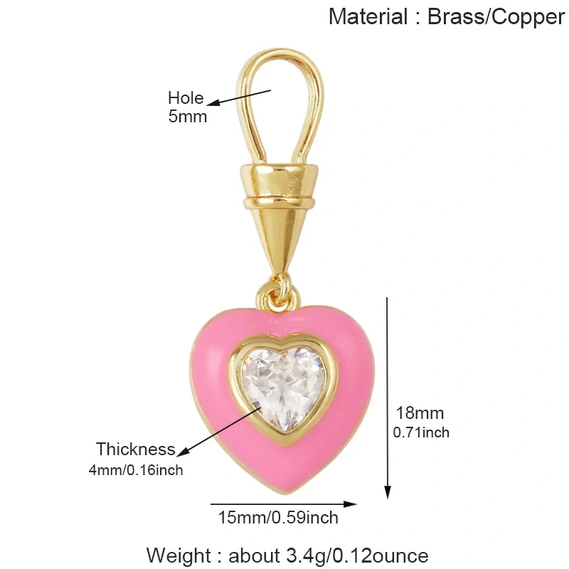 Colorful Enamel Charms Heart Water Drop Geometric Small Pendants Minimalist DIY Necklace Bracelet Jewelry Making Accessories J06