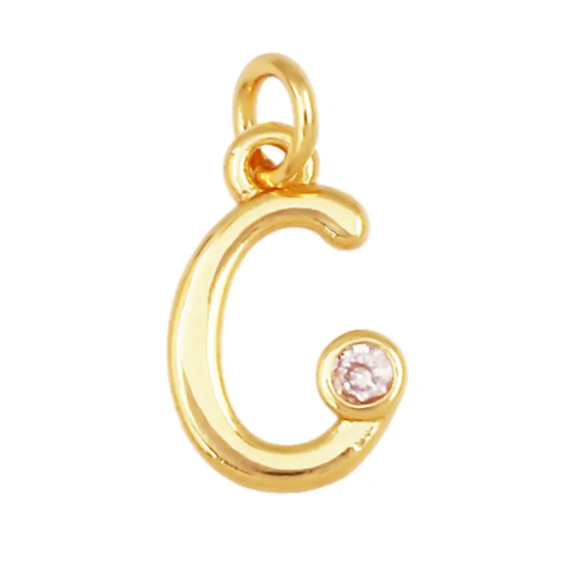 4pcs/Lot Cute Mini Alphabet Charm Initial Name Letter Pendant,Simple Zircon Necklace Bracelet DIY Jewelry Making Accessories R47