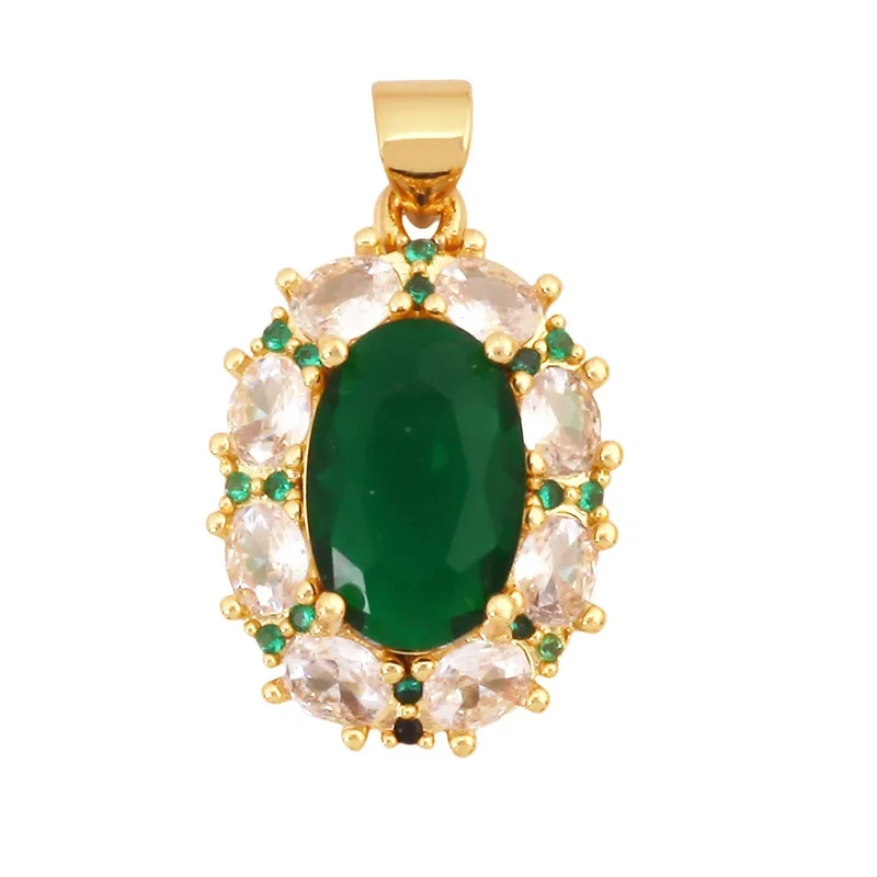 Colorful Zircon Charms Water Drop Oval Square Heart Shape Pendants,DIY Jewelry Making For Choker Necklace Clavicle Chain L91