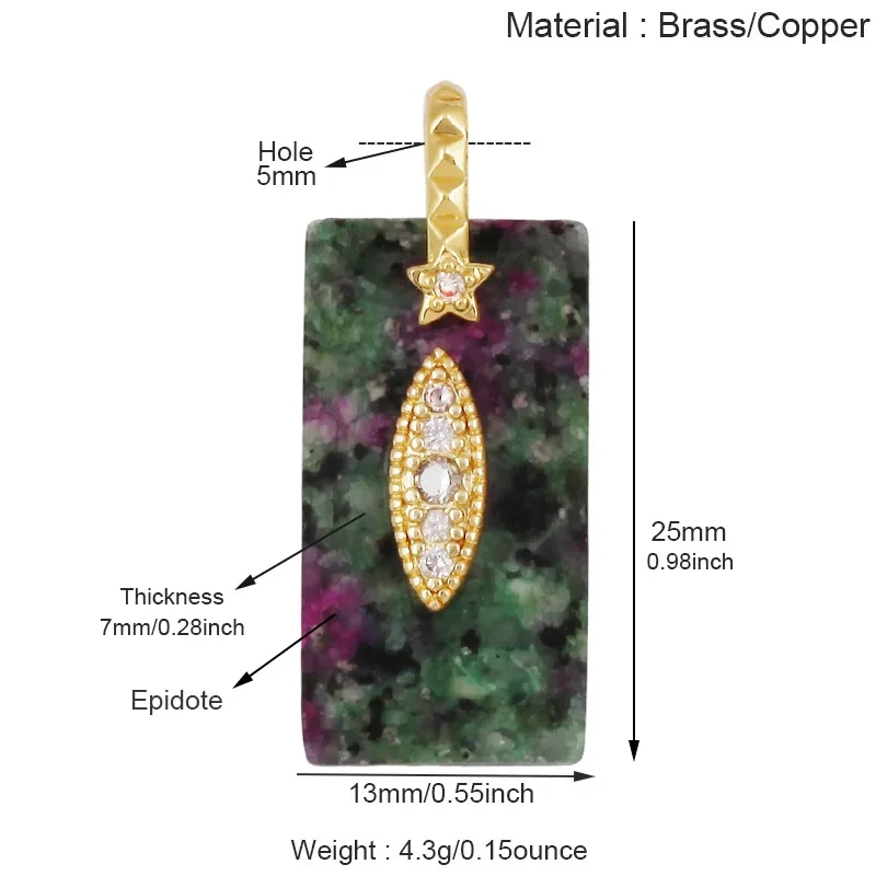 Natural Semi‑Precious Stone Star Charms,Amazonite Rose Quartz Tiger's Eye Turquoise Pendant Jewelry DIY Bracelet Necklace J39