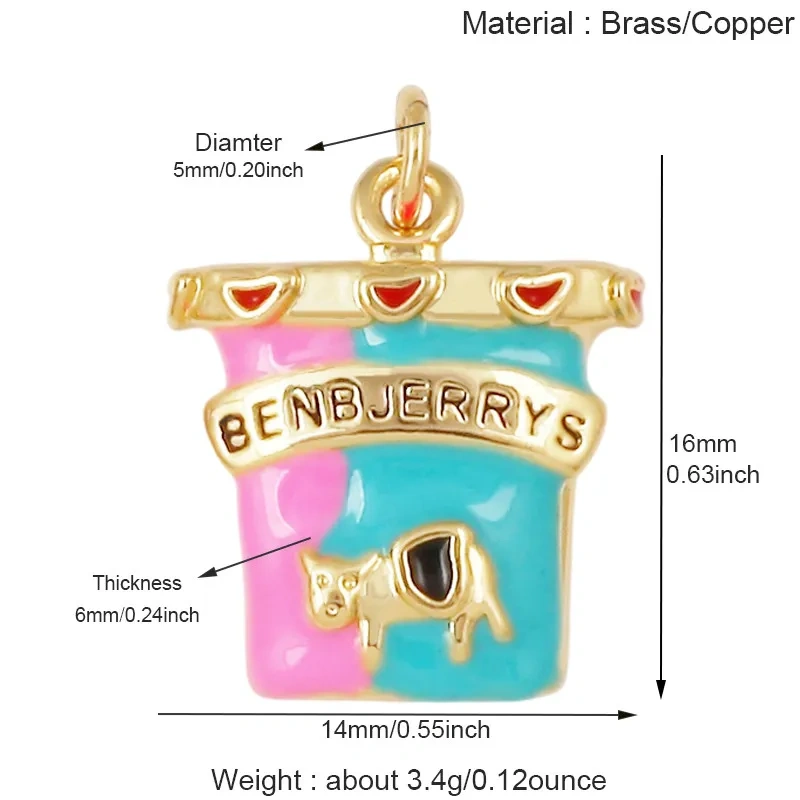 Cute Enamel Candy Charms Ice Cream Chocolate Pizza Milk Bottle Pendants,Necklace Bracelet Making DIY Craft Supplies J04
