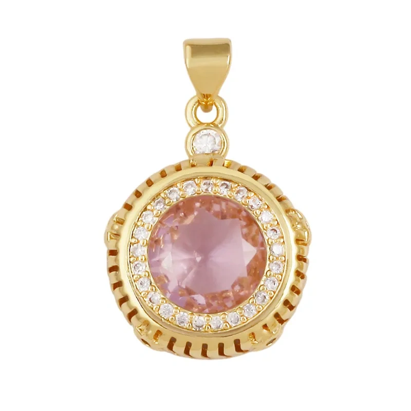 Colorful Zircon Charms Water Drop Oval Square Heart Shape Pendants,DIY Jewelry Making For Choker Necklace Clavicle Chain L91