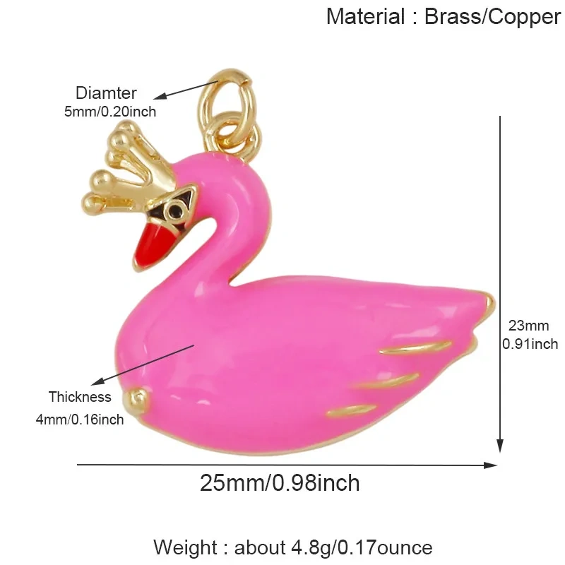 Cute Animal Colorful Swan Butterfly Dragonfly Flamingo Hen Ladybug Bee Enamel Charm Pendant,Necklace Bracelet Jewelry Supply K01