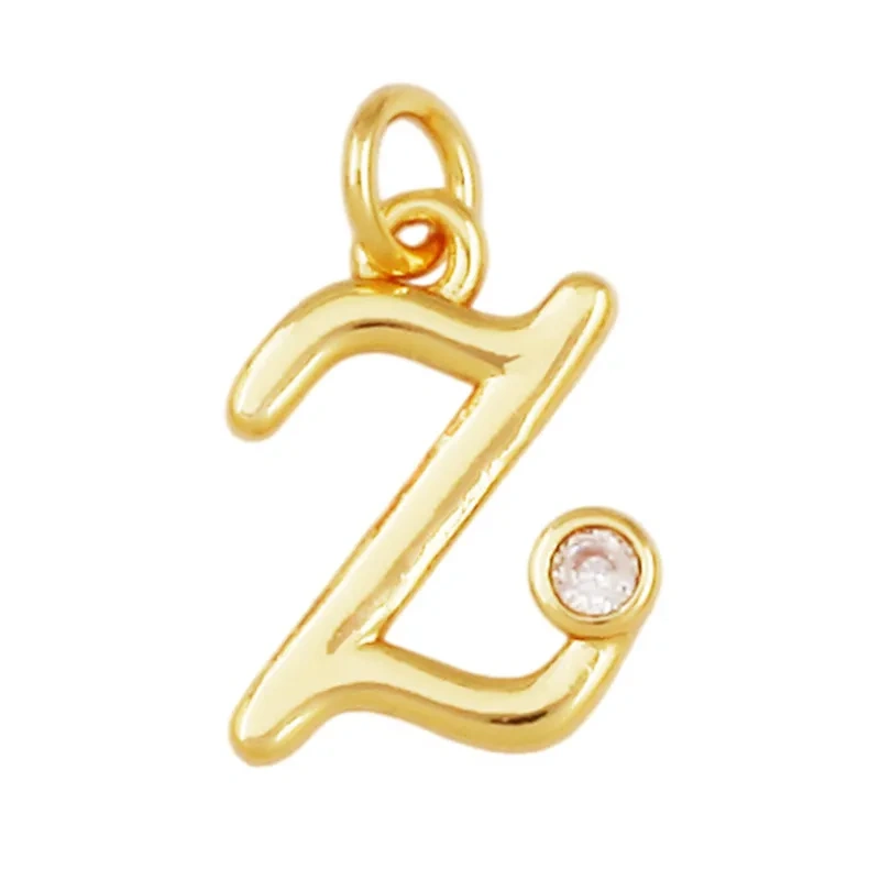 Cute Mini Alphabet Charm Initial Name Letter Pendant,Simple Zircon Necklace Bracelet DIY Jewelry Making Accessories R47