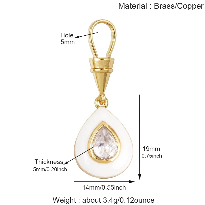 Colorful Enamel Charms Heart Water Drop Geometric Small Pendants Minimalist DIY Necklace Bracelet Jewelry Making Accessories J06