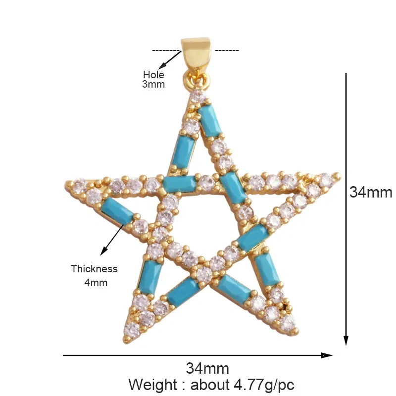 Trendy Heart Eye Star Flower Seaweed Pendant Charms,Turquoise Zircon DIY Jewelry Accessories For Necklace Bracelet Supplies T17
