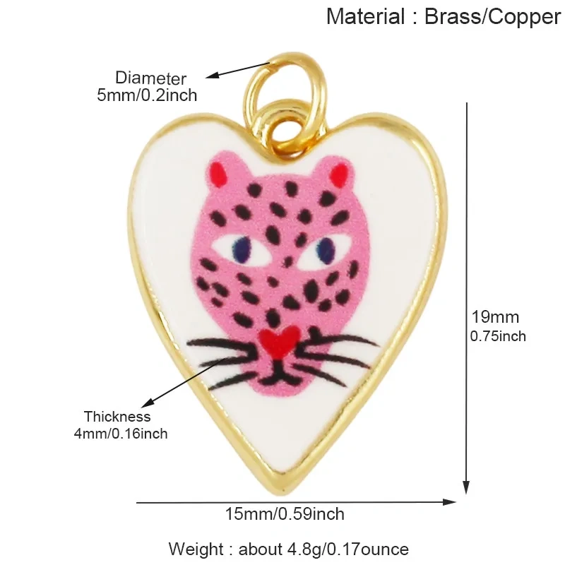 Colorful Brass Animal Charms,Bird Butterfly Swan Ladybug Leopard Horse Flower Heart Pendant Necklace Jewelry Supply R08