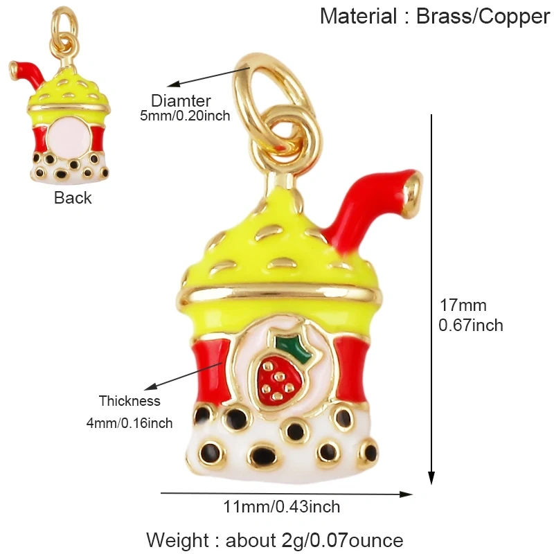 Cute Enamel Candy Charms Ice Cream Chocolate Pizza Milk Bottle Pendants,Necklace Bracelet Making DIY Craft Supplies J04