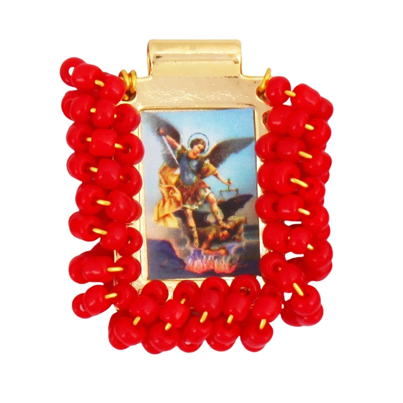 Bohemian Style Colourful Seed Glass Beads Charm Pendant,Fashion Religious Jesus Virgin Mary Jewelry Necklace Bracelet Supply K99