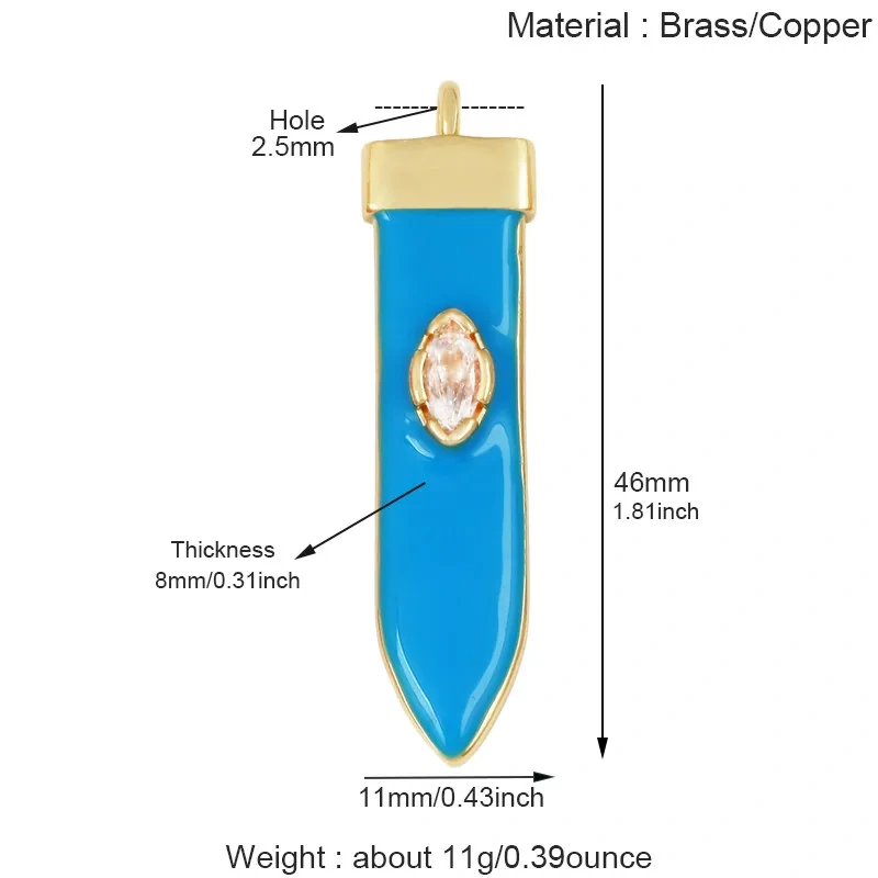 Luxury Zircon Cone Spike Teardrop Charm Pendant,DIY Necklace Bracelet Earring Jewelry Handmade Making Accessories Supplies H43