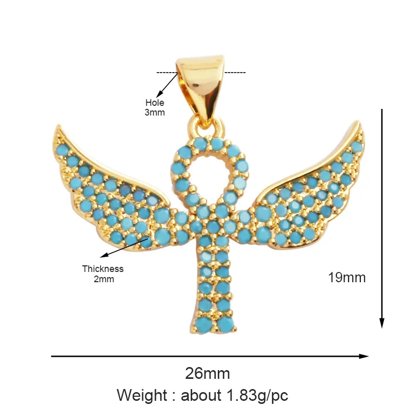 Trendy Turquoise Zircon Charm Moon Star Heart Key Evil Eye Pendant,Accessories For Necklace Making Jewelry Findings T17