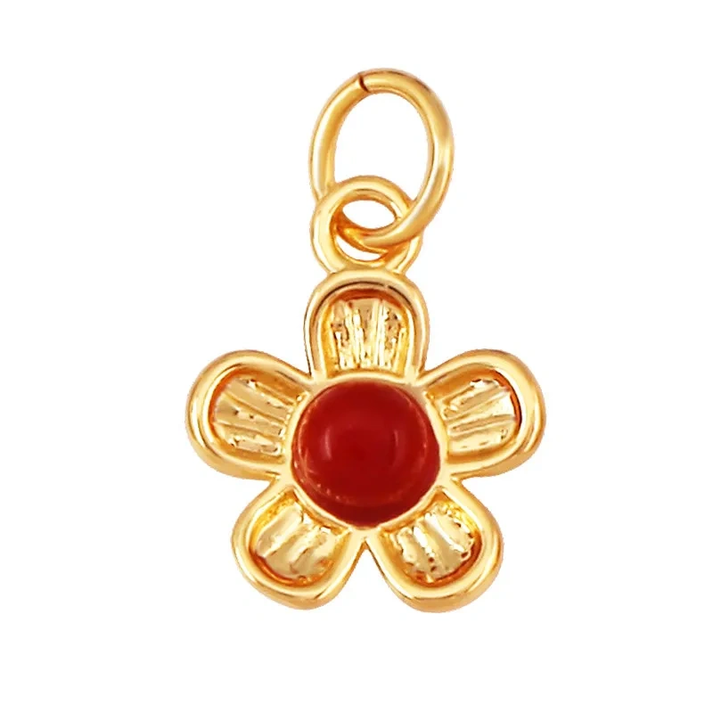 Flower Sunflower Four Leaf Clover Rose Flower Pendant Charms,DIY Jewelry Making Accessories For Necklace Bracelet Earrings R32