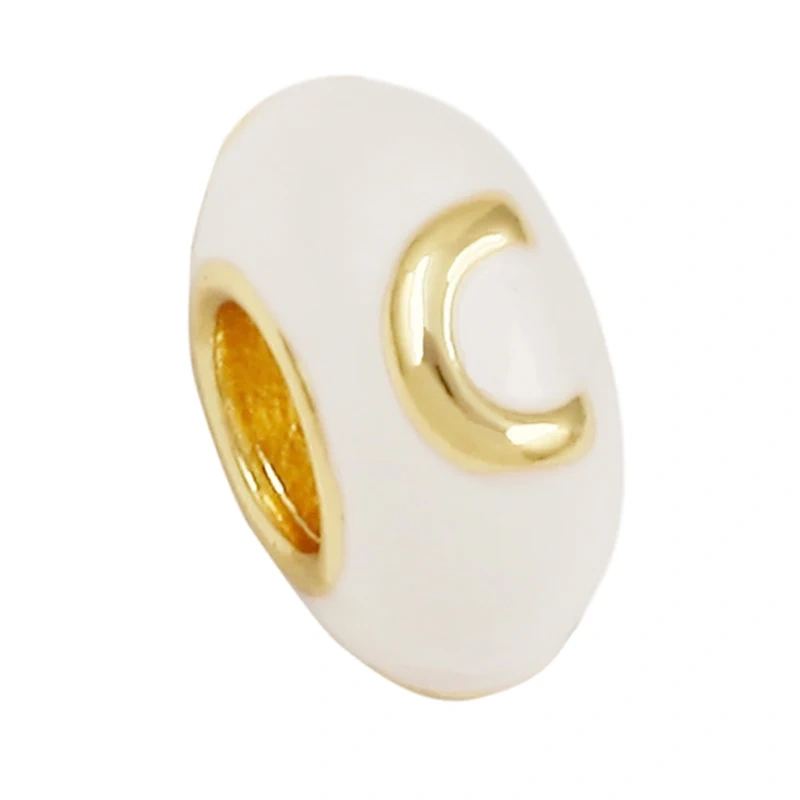 Trendy Large Hole Copper Letter Spacer Beads,Color Enamel Oil Drip Charms Bracelet Necklace Craft Making Jewelry Accessories R99