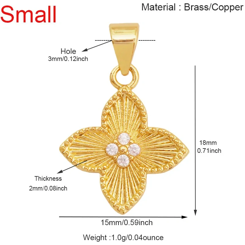 Flower Sunflower Four Leaf Clover Rose Flower Pendant Charms,DIY Jewelry Making Accessories For Necklace Bracelet Earrings R32