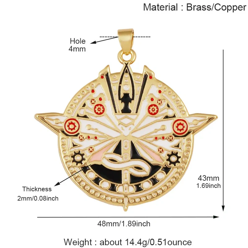 Light Luxury Bohemian Enamel Charms Real 18K Gold Plated,DIY Jewelry Findings for Bracelet Necklace Making Pendant Supply J33