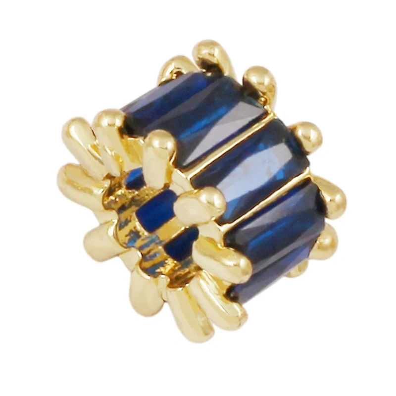 Baguette Cut Cage Style Pave Set Round Beads,Styling Spacer Beads For Paracord Bracelet Jewelry Making Accessories J32