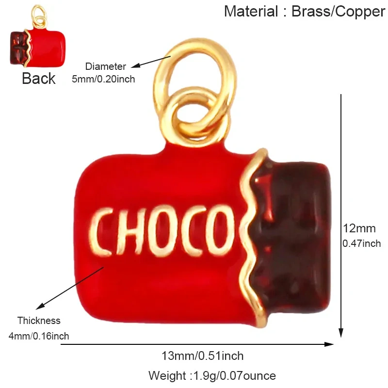 2pcs/lot Cute Enamel Candy Charms Ice Cream Chocolate Pizza Milk Bottle Pendants,Necklace Bracelet Making DIY Craft Supplies J04
