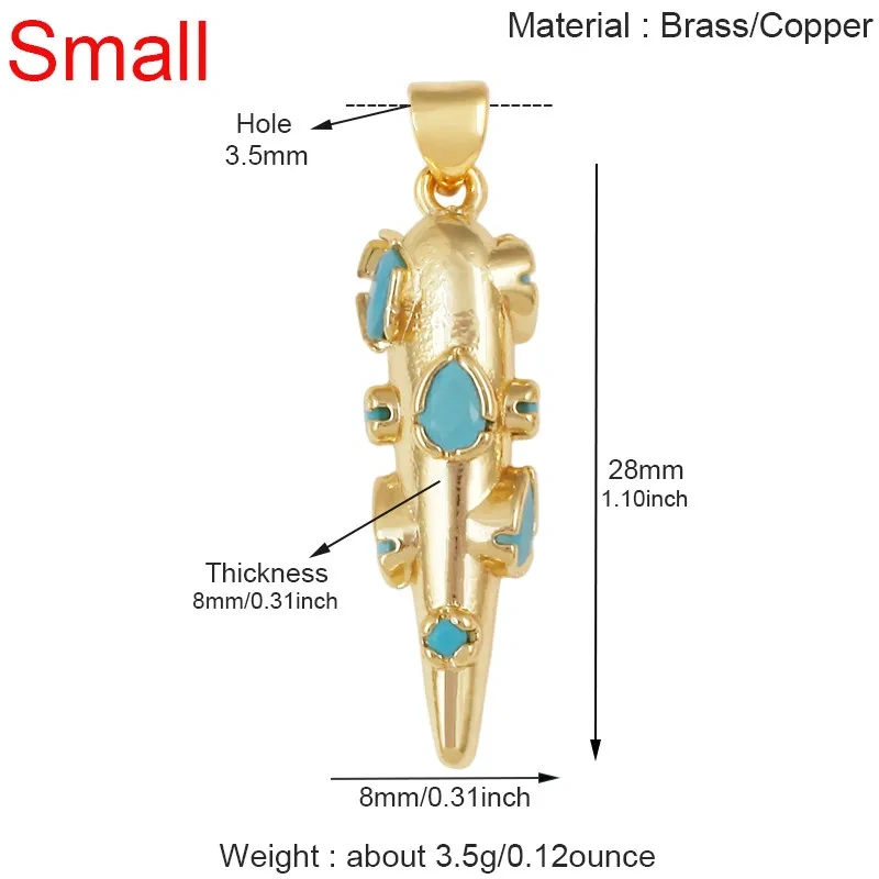 Luxury Zircon Cone Spike Teardrop Charm Pendant,DIY Necklace Bracelet Earring Jewelry Handmade Making Accessories Supplies H43
